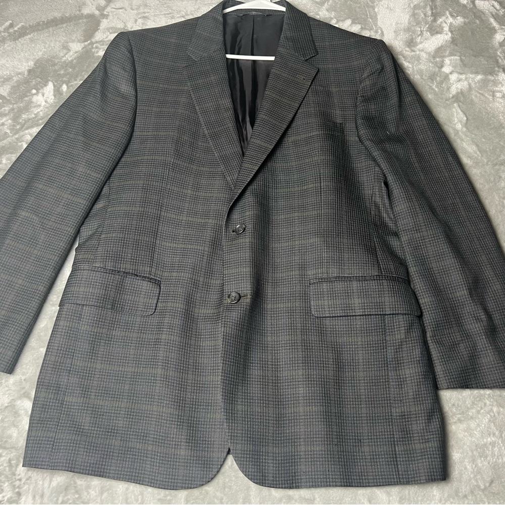 Jos.A. Bank Silk Wool Men's 43 R Houndstooth 2-Button Sport Coat Blazer